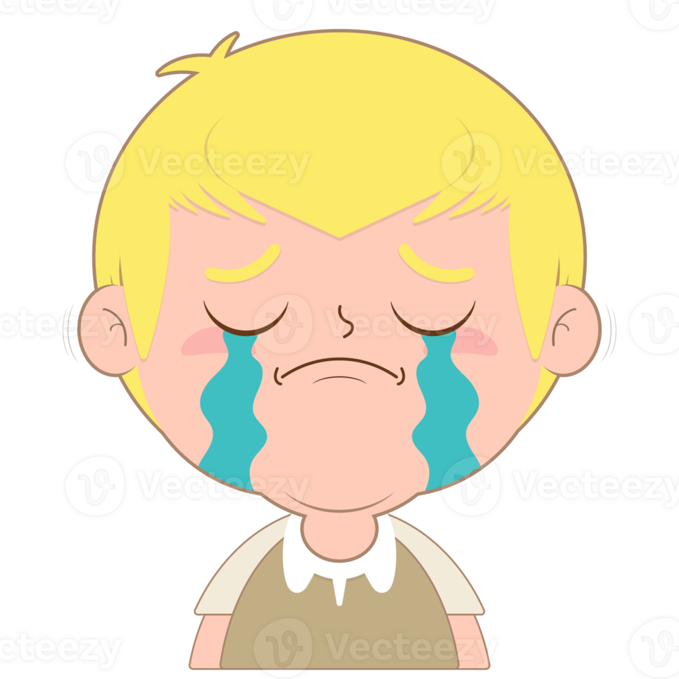 boy crying face cartoon cute png