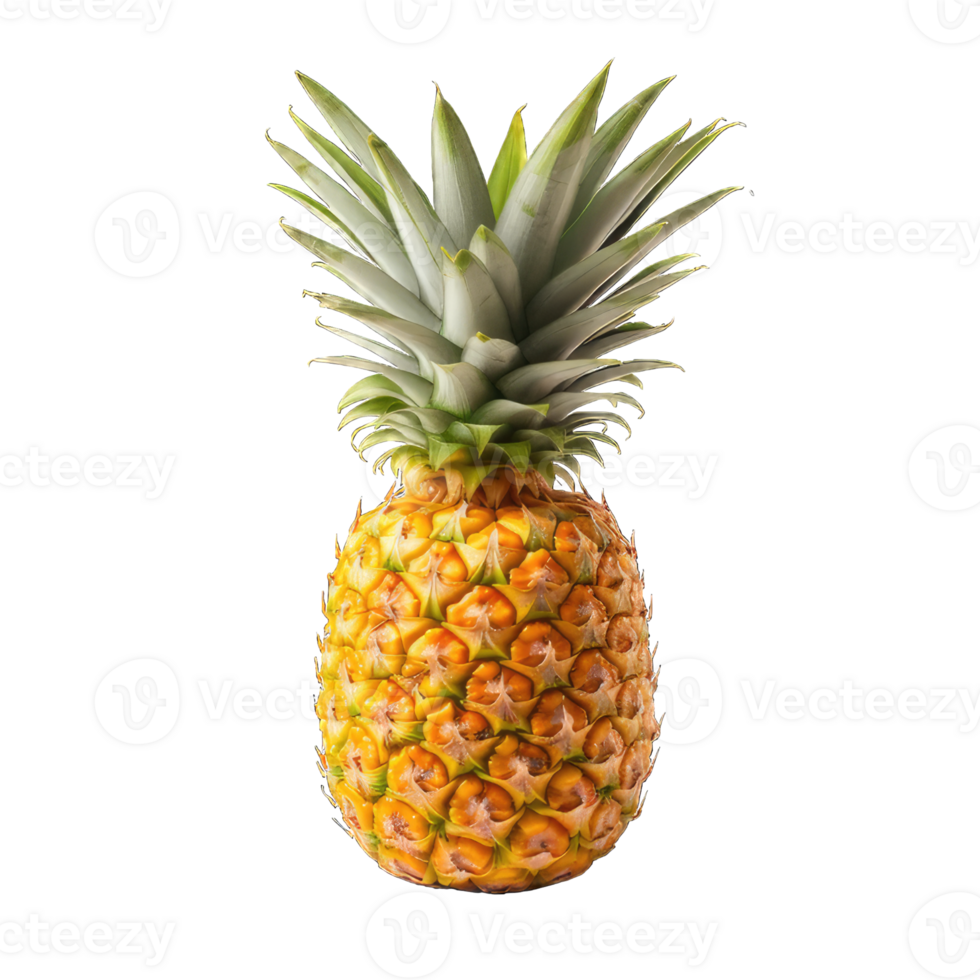 AI generated a pineapple with green leaves on transparent Background png