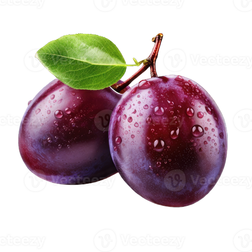AI generated Plum Studio Shot Isolated on Transparent Background, Food Photography, png