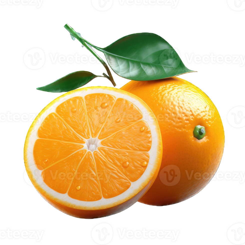 AI generated fresh orange on transparent Background PNG