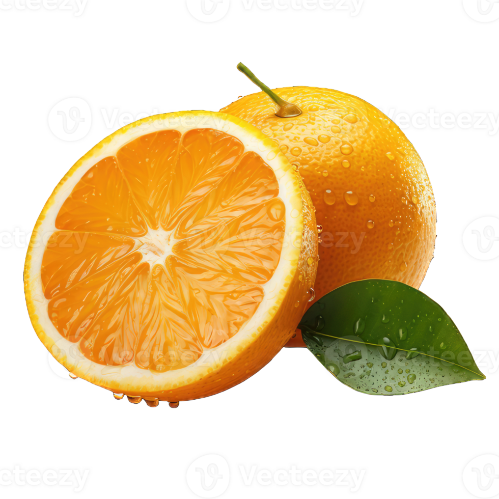 AI generated fresh orange on transparent Background PNG