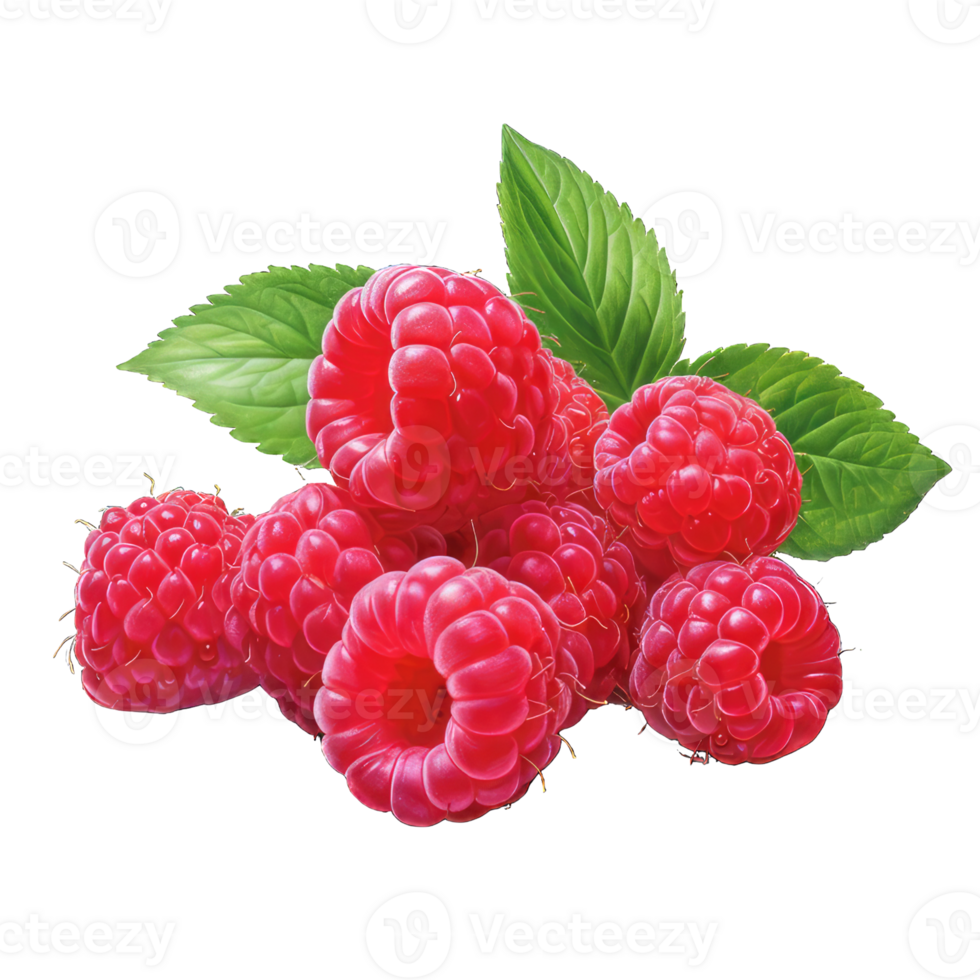 AI generated Raspberry Studio Shot Isolated on transparent Background, Food Photography, png