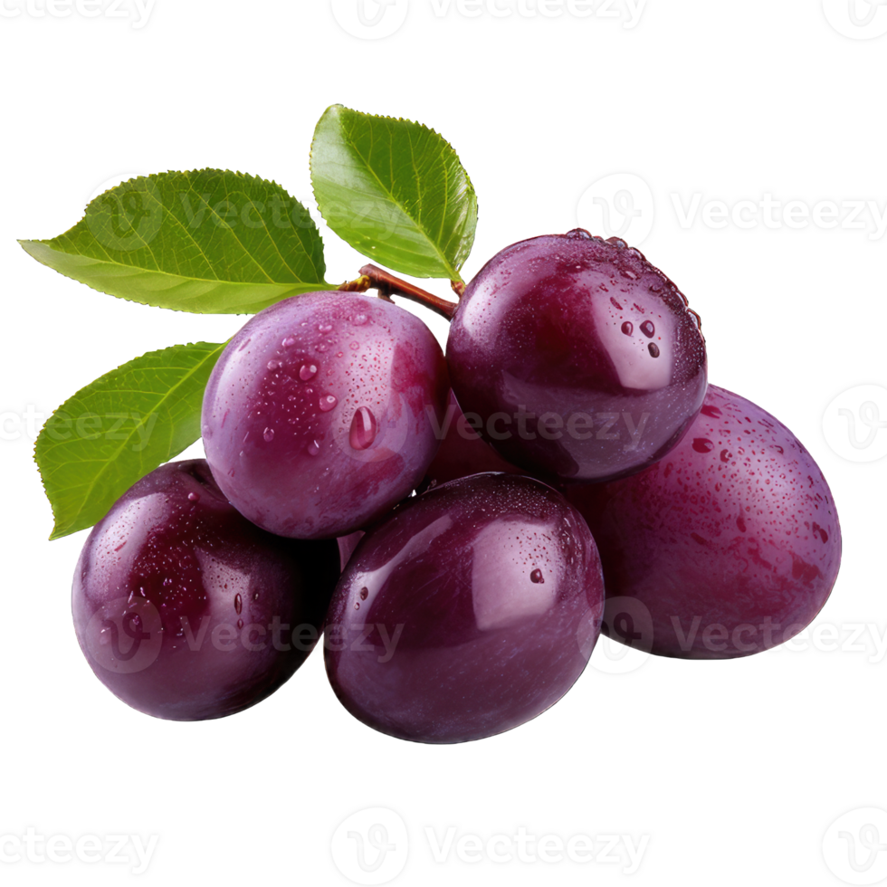 AI generated Plum Studio Shot Isolated on Transparent Background, Food Photography, png