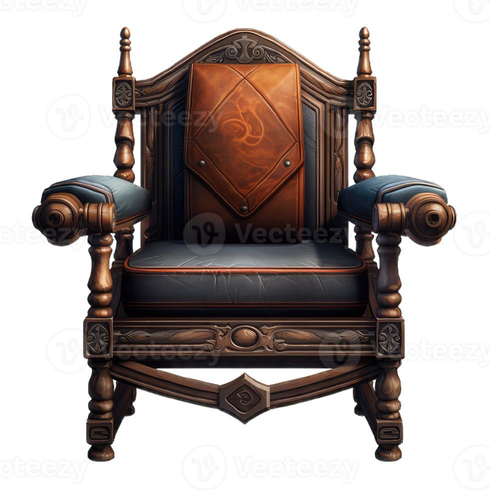 AI generated luxury classic antique chair on transparent Background png