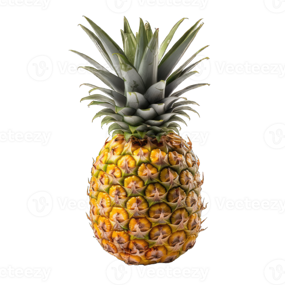 AI generated a pineapple with green leaves on transparent Background png