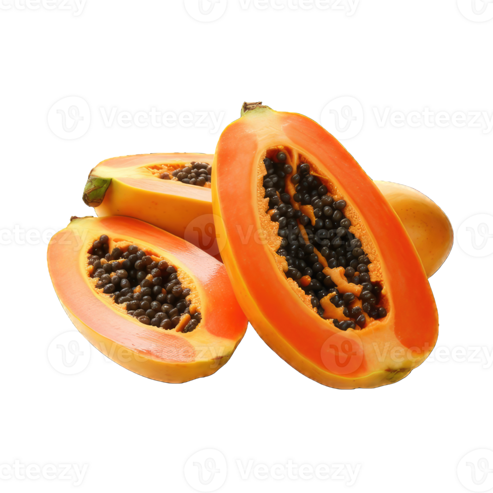 AI generated papaya on transparent Background png