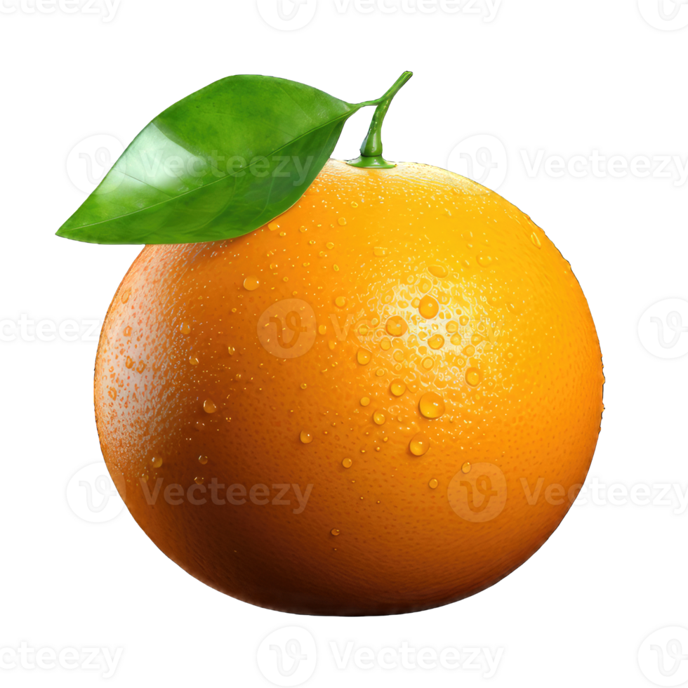 ai generado Fresco naranja en transparente antecedentes png