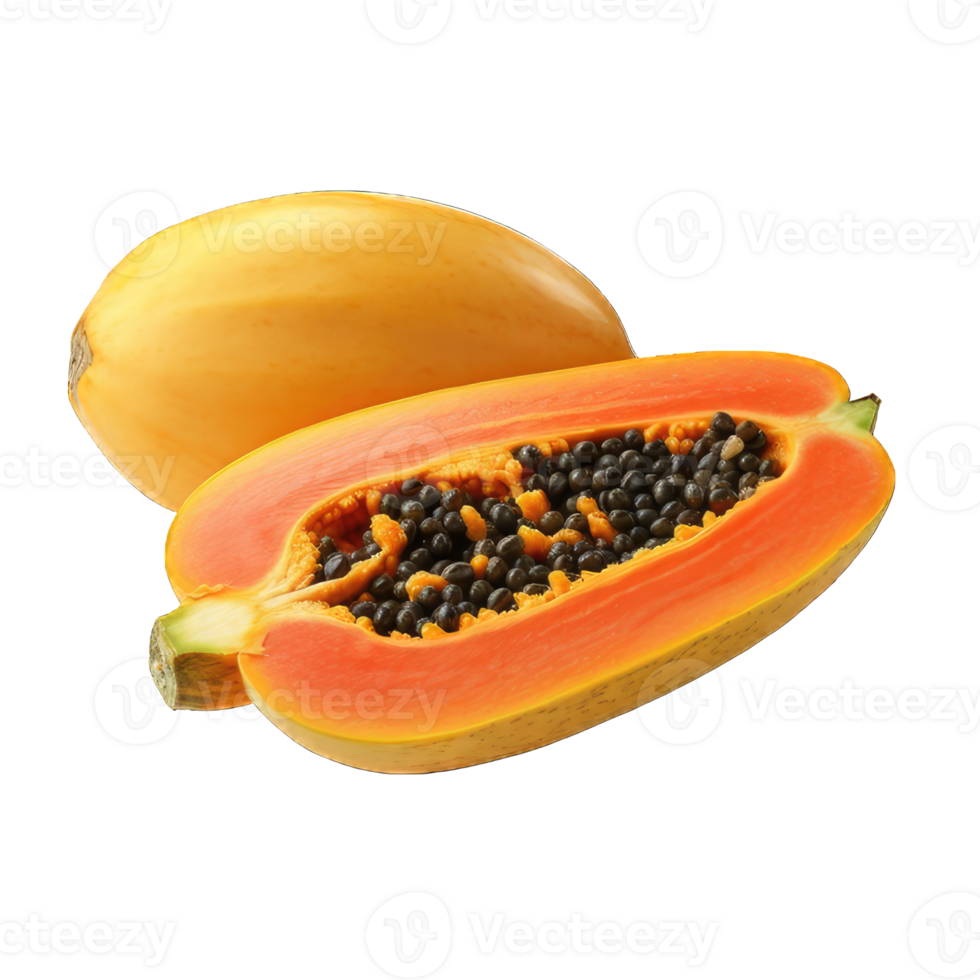 AI generated papaya on transparent Background png