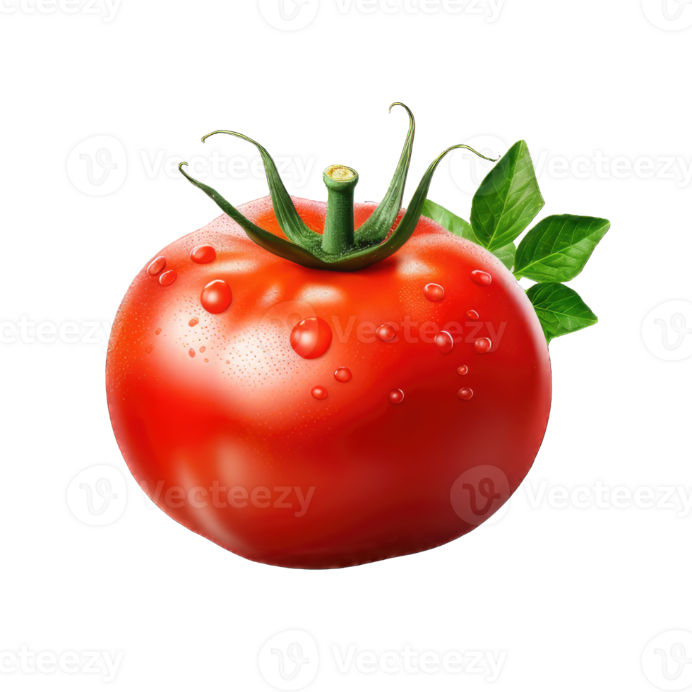 AI generated tomato Studio Shot Isolated on transparent Background, Food Photography, png