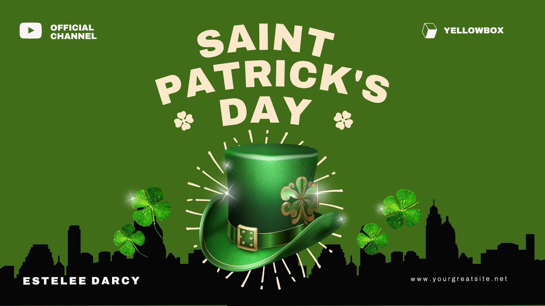 st patricks youtube banner for social media template