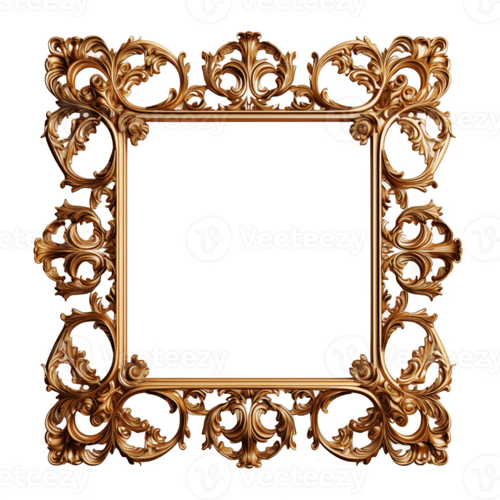 AI generated luxury frame rectangle shape png