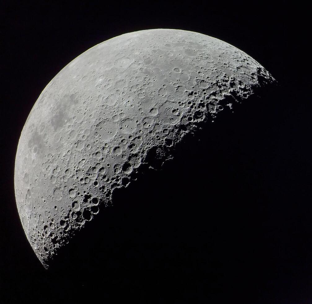 First quarter Moon. The phases of The Moon. photo