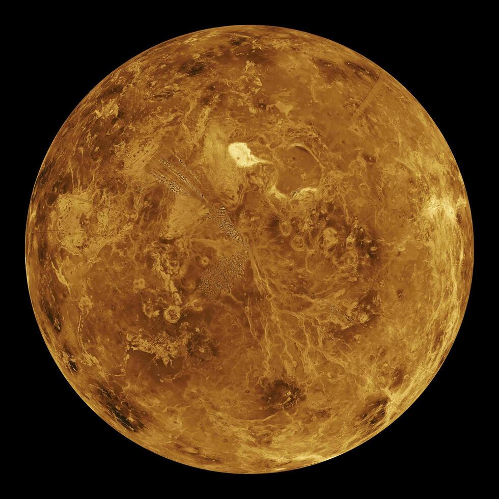 Planet Venus, radio image of the surface. photo
