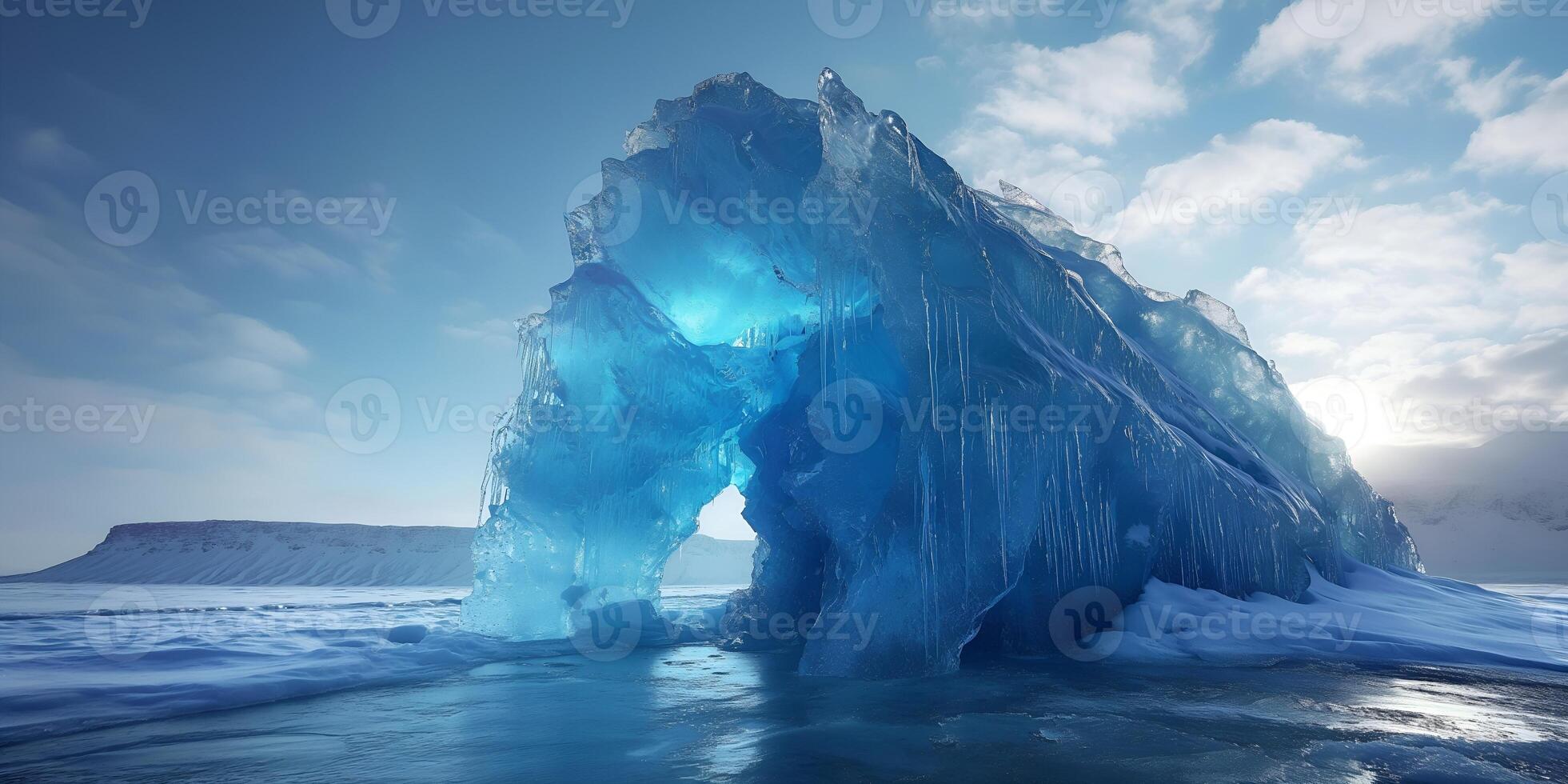 AI generated Colorful ice - iceberg abstract wallpaper photo