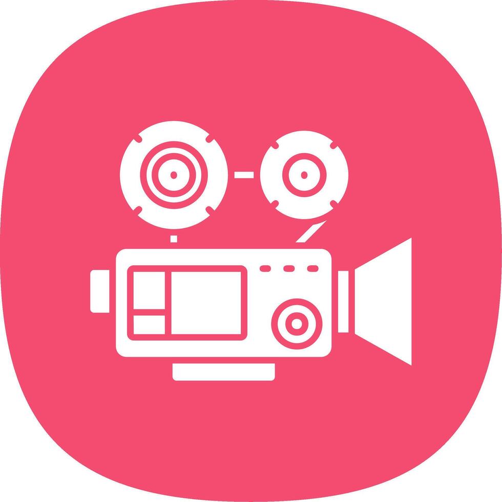 Video camera Glyph Curve Icon vector