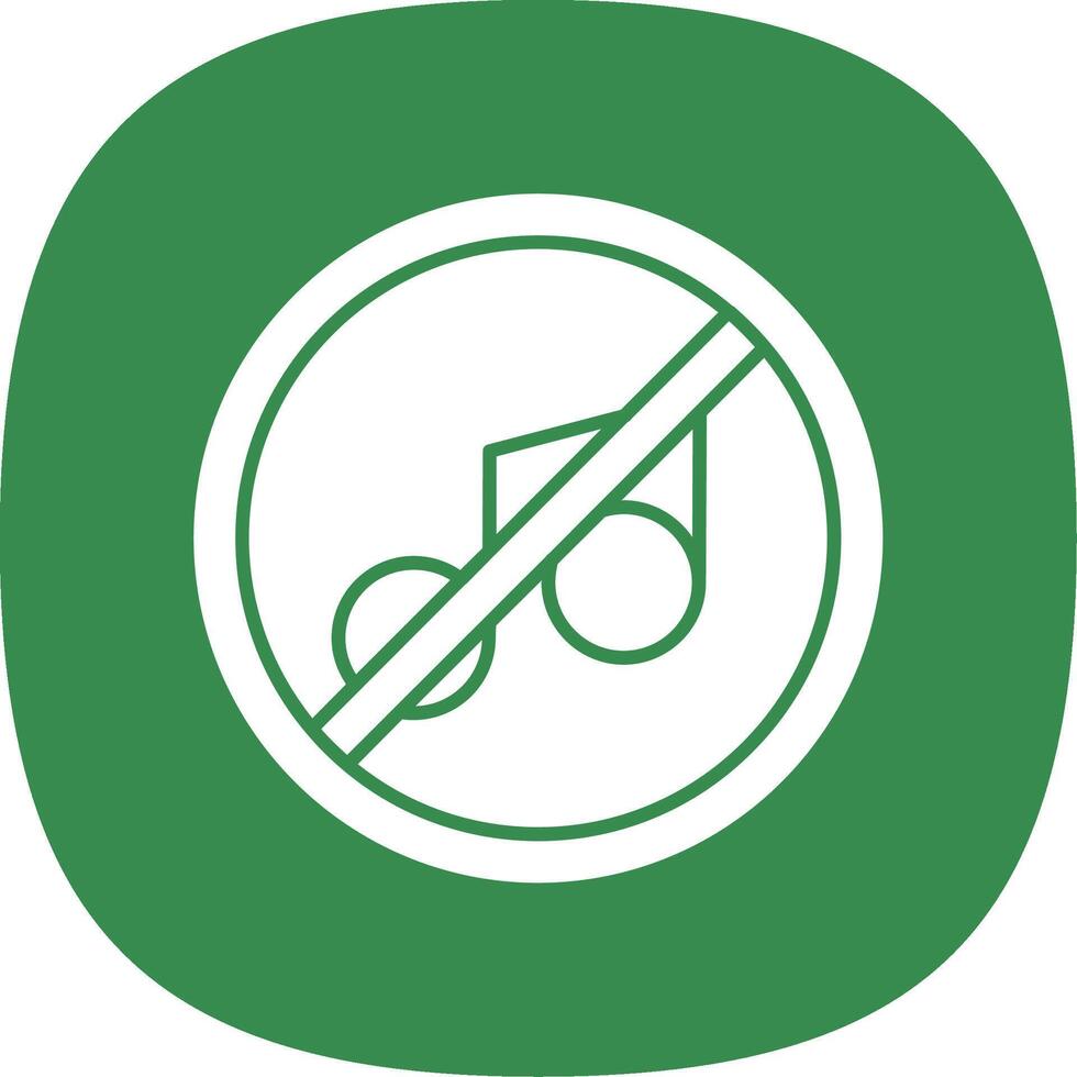 No music Glyph Curve Icon vector