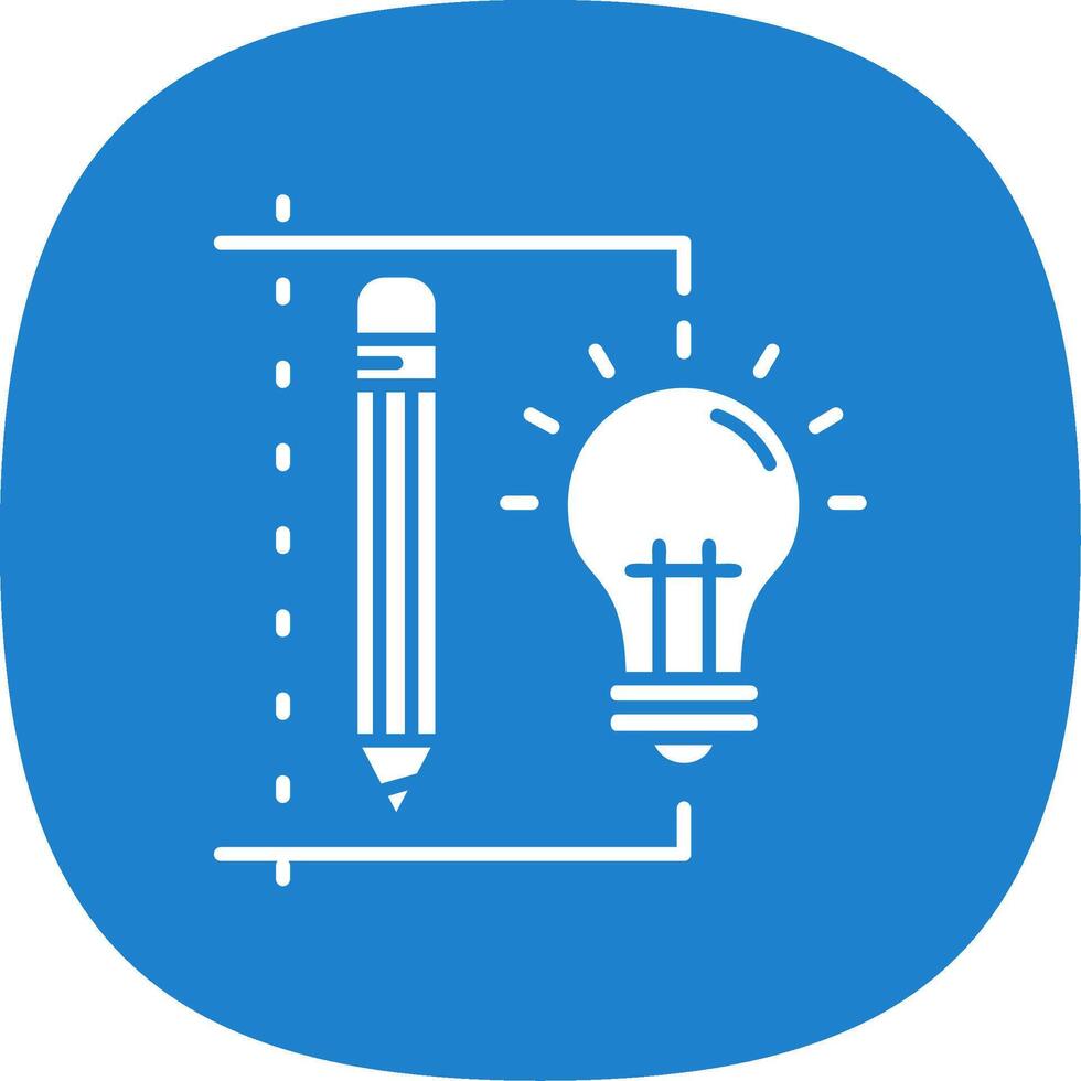 Design process Glyph Curve Icon vector