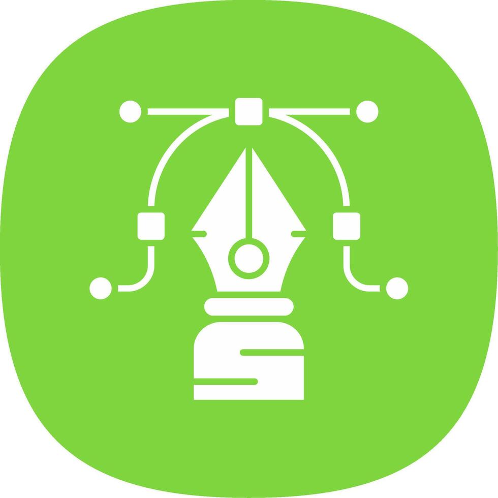 Pen tool Glyph Curve Icon vector