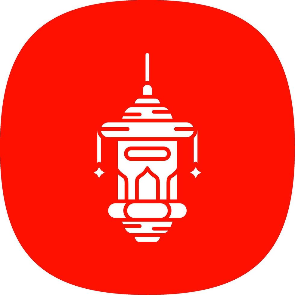 Oil lamp Glyph Curve Icon vector
