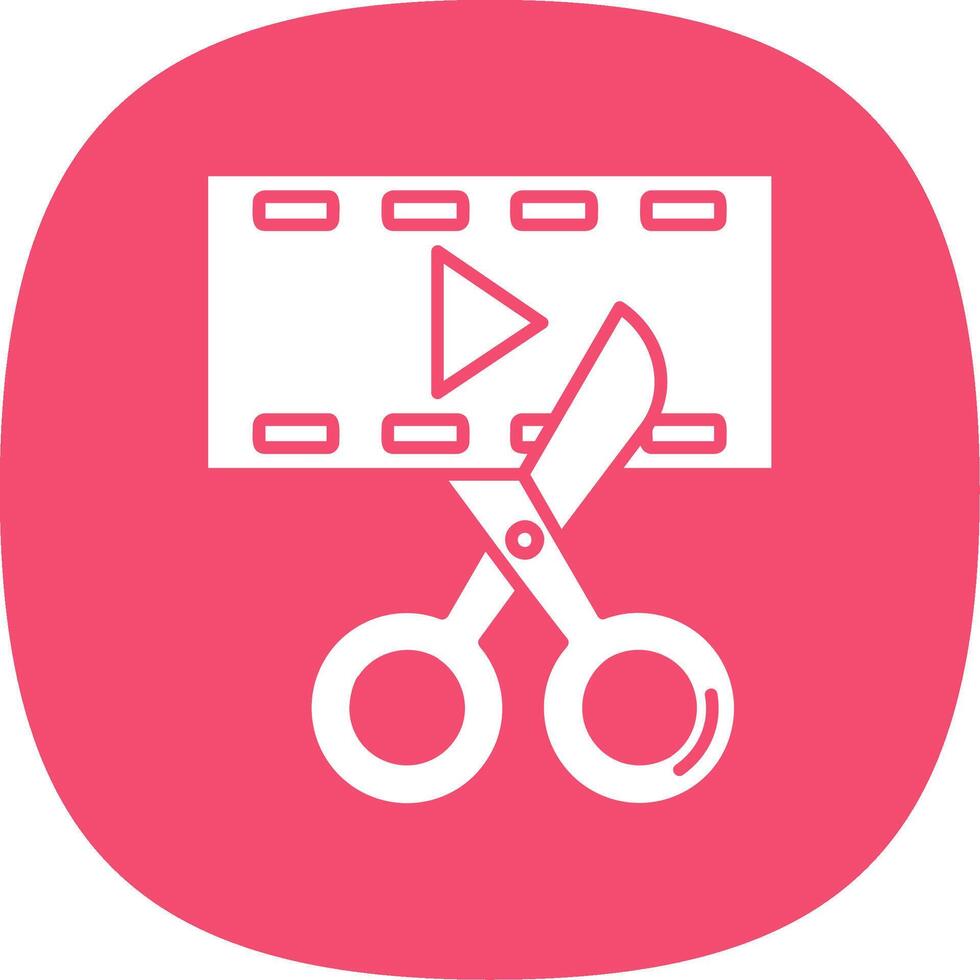 Video editor Glyph Curve Icon vector