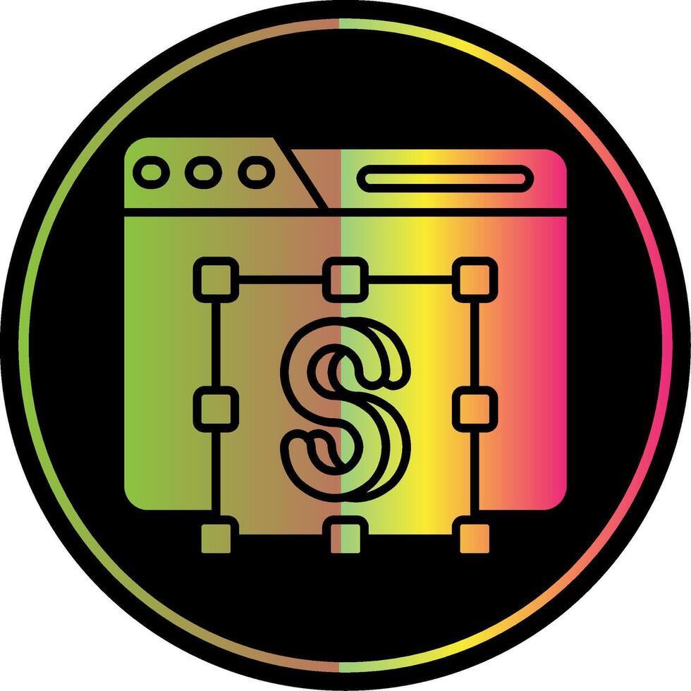 Text editor Glyph Due Color Icon vector