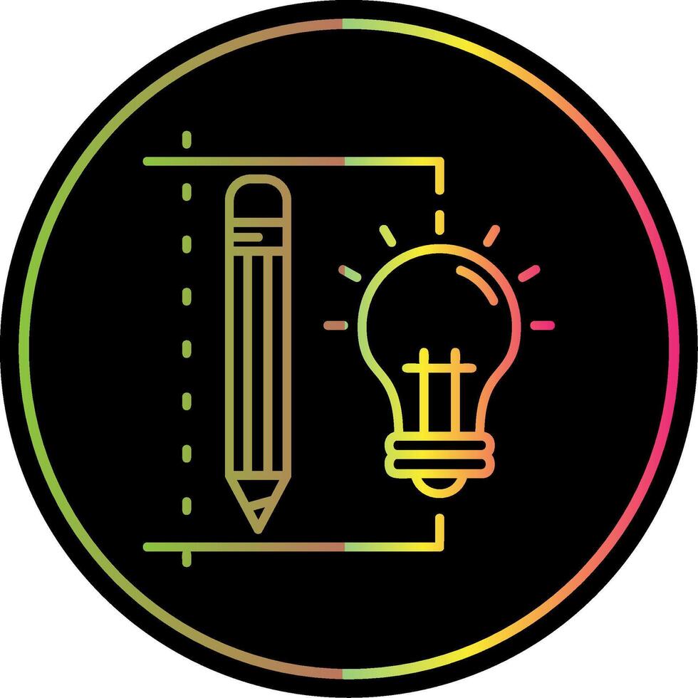 Design process Line Gradient Due Color Icon vector