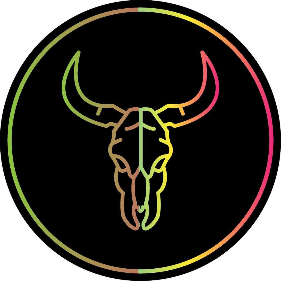 Bull skull Line Gradient Due Color Icon vector