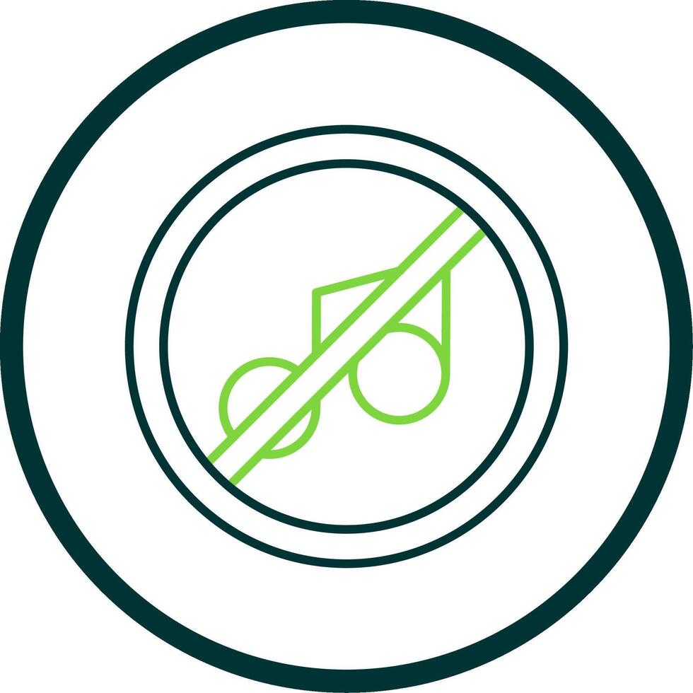 No music Line Circle Icon vector