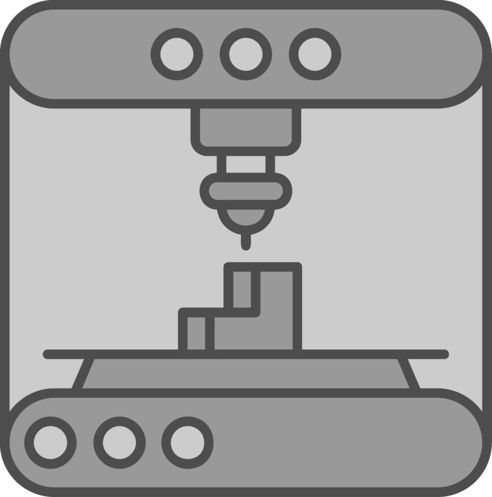 3d modeling Line Filled Greyscale Icon vector