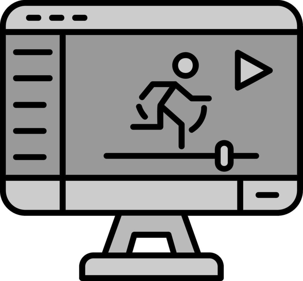 Motion graphic Line Filled Greyscale Icon vector