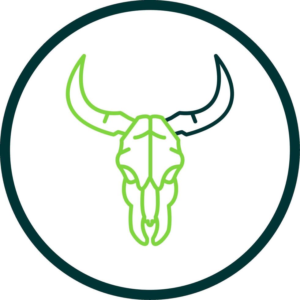 Bull skull Line Circle Icon vector