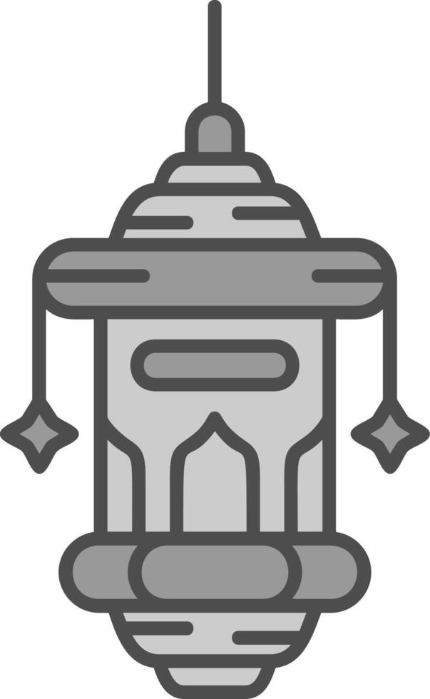 Oil lamp Line Filled Greyscale Icon vector