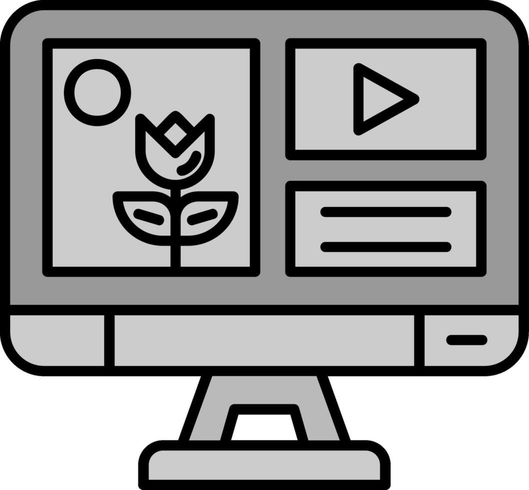 Mixed media Line Filled Greyscale Icon vector