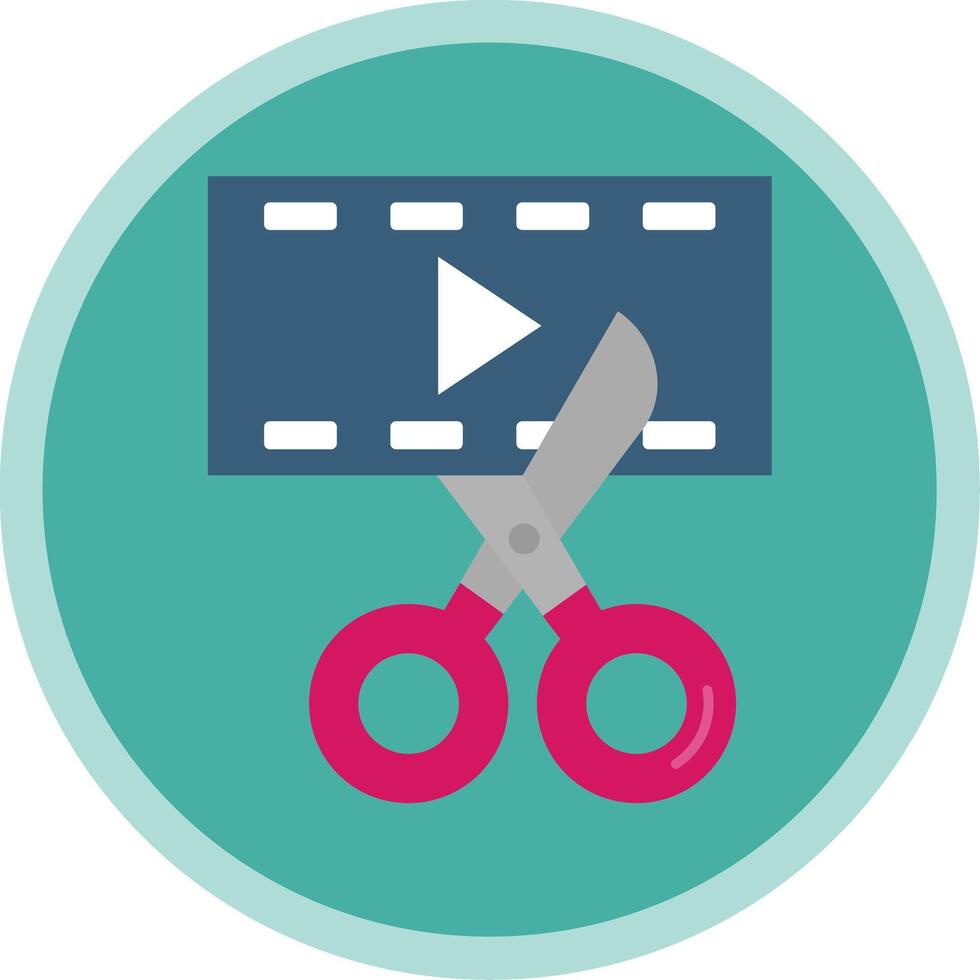 Video editor Flat Multi Circle Icon vector