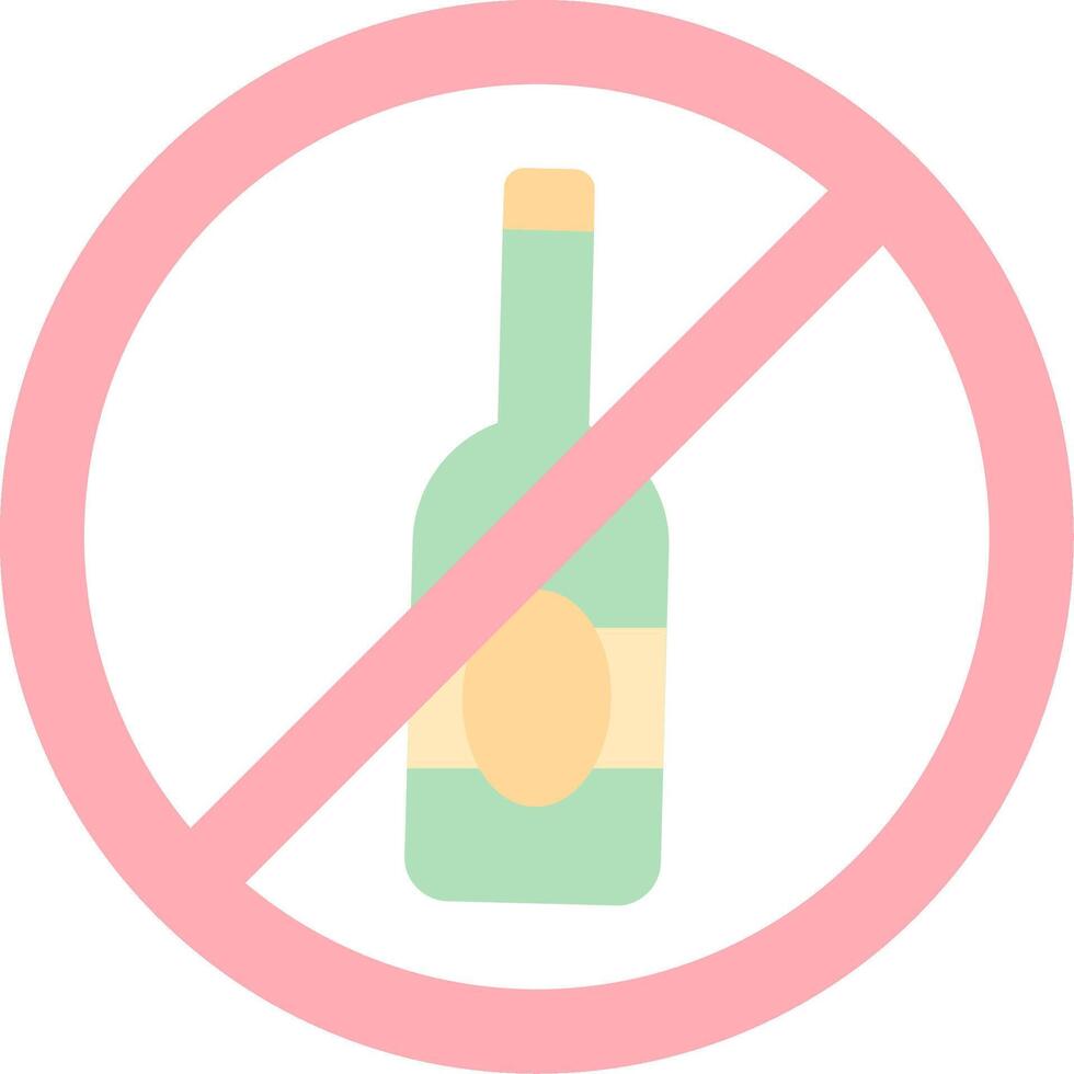No alcohol Flat Light Icon vector