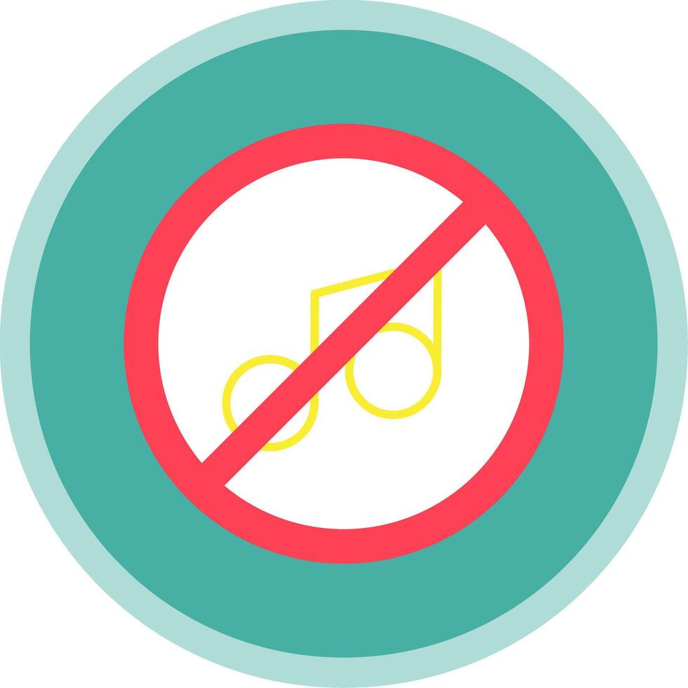 No music Flat Multi Circle Icon vector