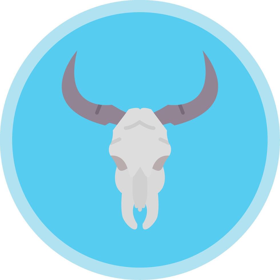 Bull skull Flat Multi Circle Icon vector