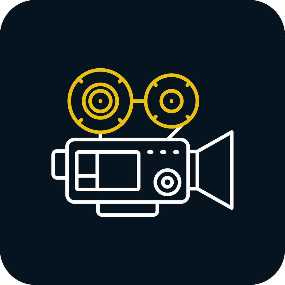 Video camera Line Yellow White Icon vector