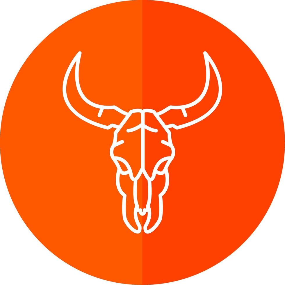 Bull skull Line Red Circle Icon vector