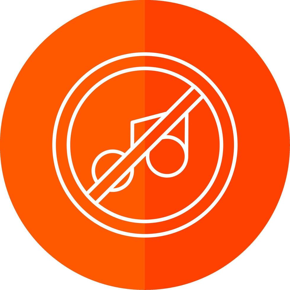 No music Line Red Circle Icon vector