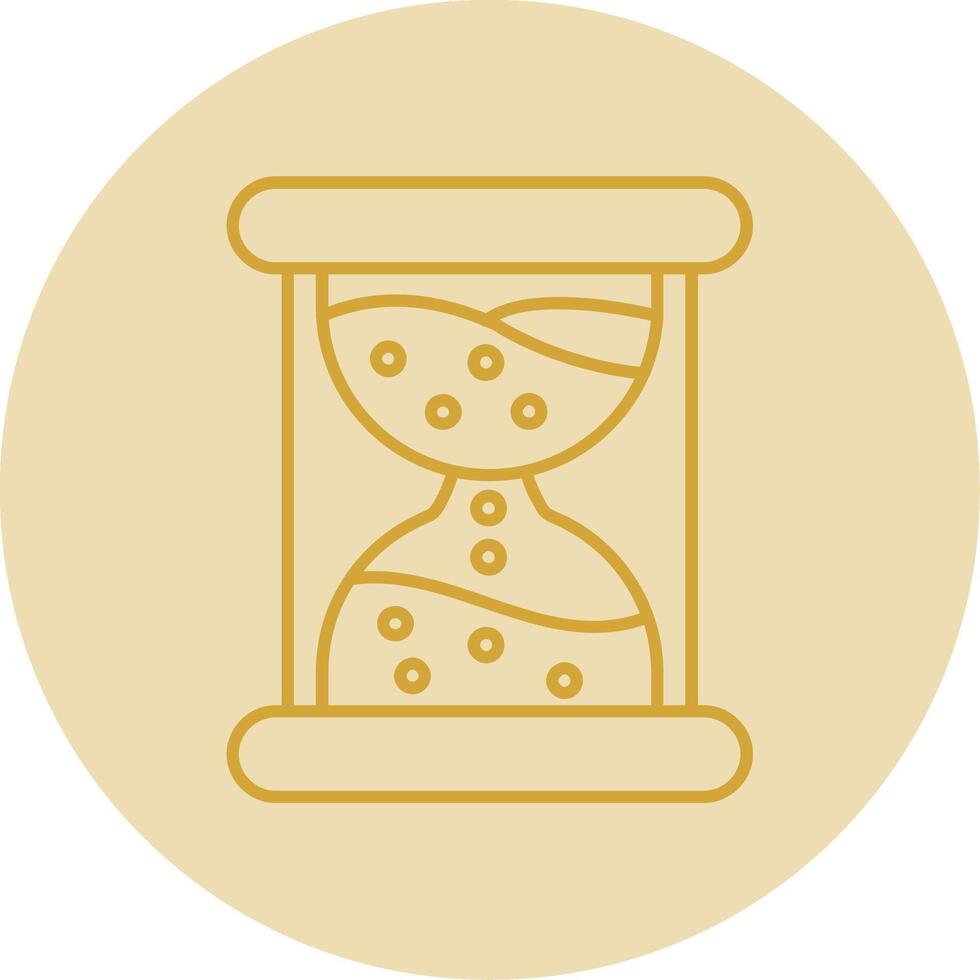 Sand clock Line Yellow Circle Icon vector