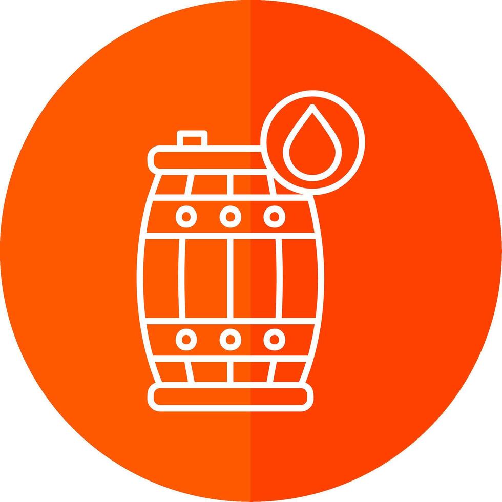 Oil barrel Line Red Circle Icon vector