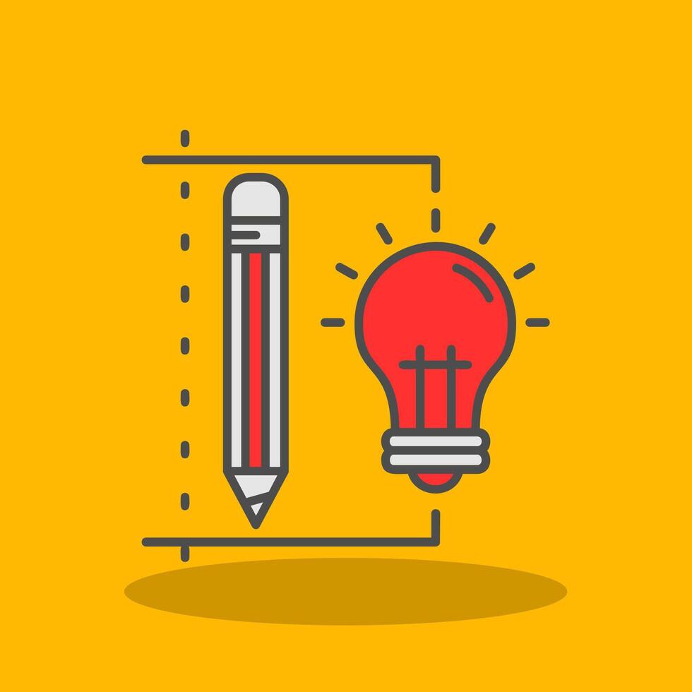 Design process Filled Shadow Icon vector