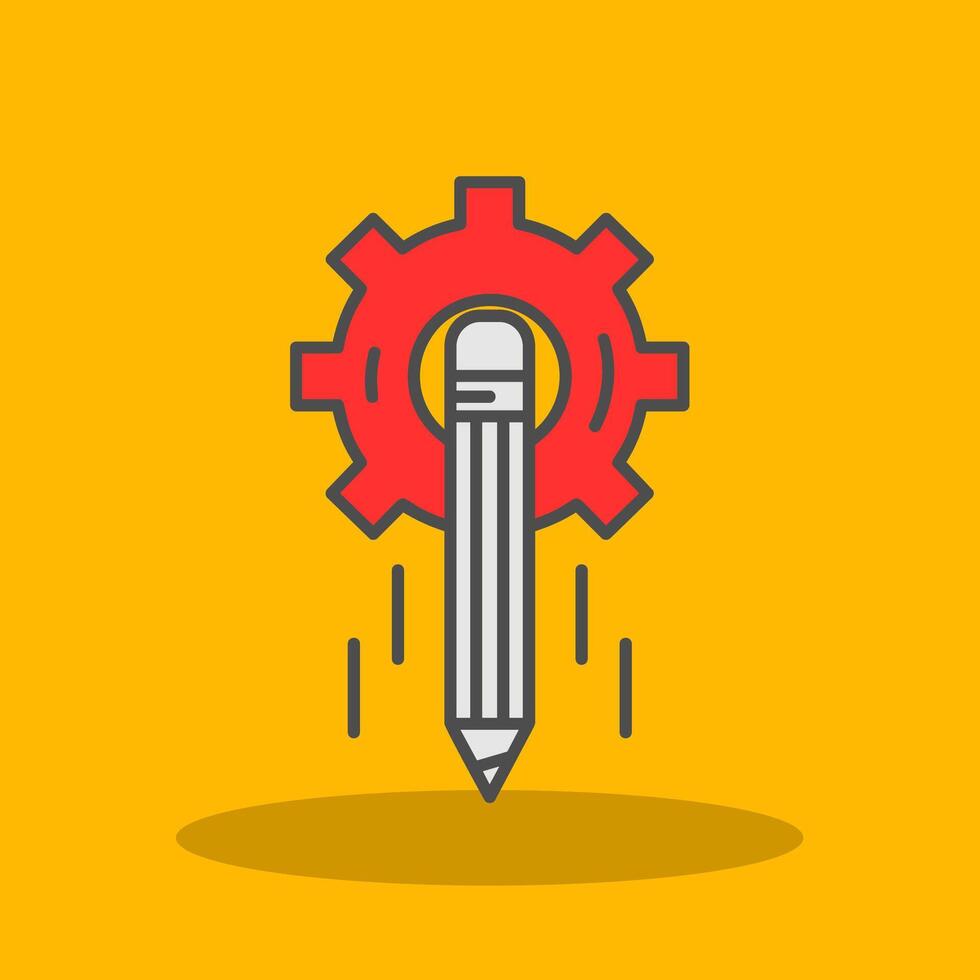 Design process Filled Shadow Icon vector