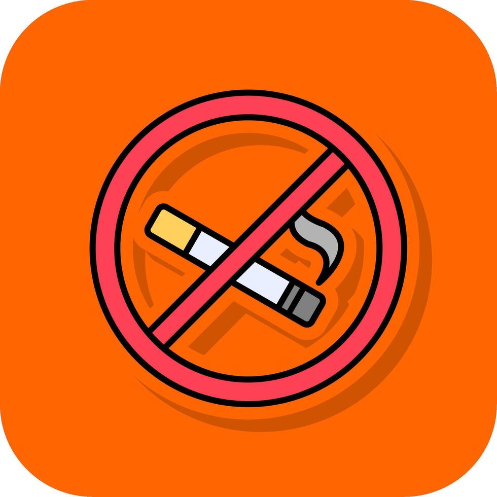 No de fumar lleno naranja antecedentes icono vector