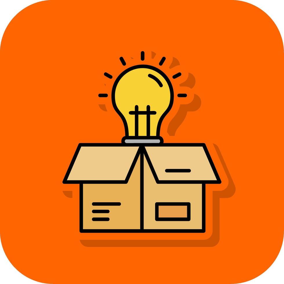 Think outside the box Filled Orange background Icon vector