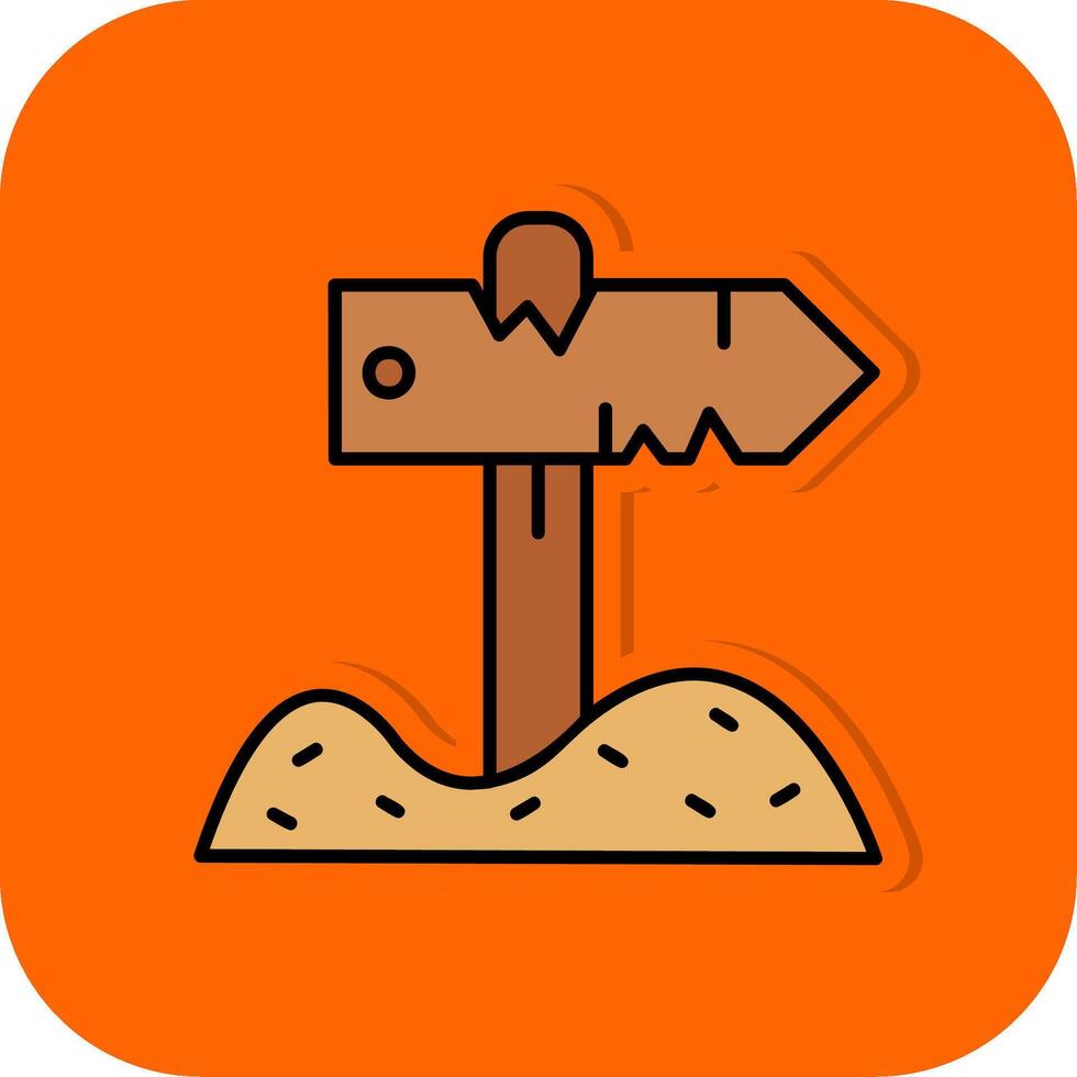 Sign post Filled Orange background Icon vector