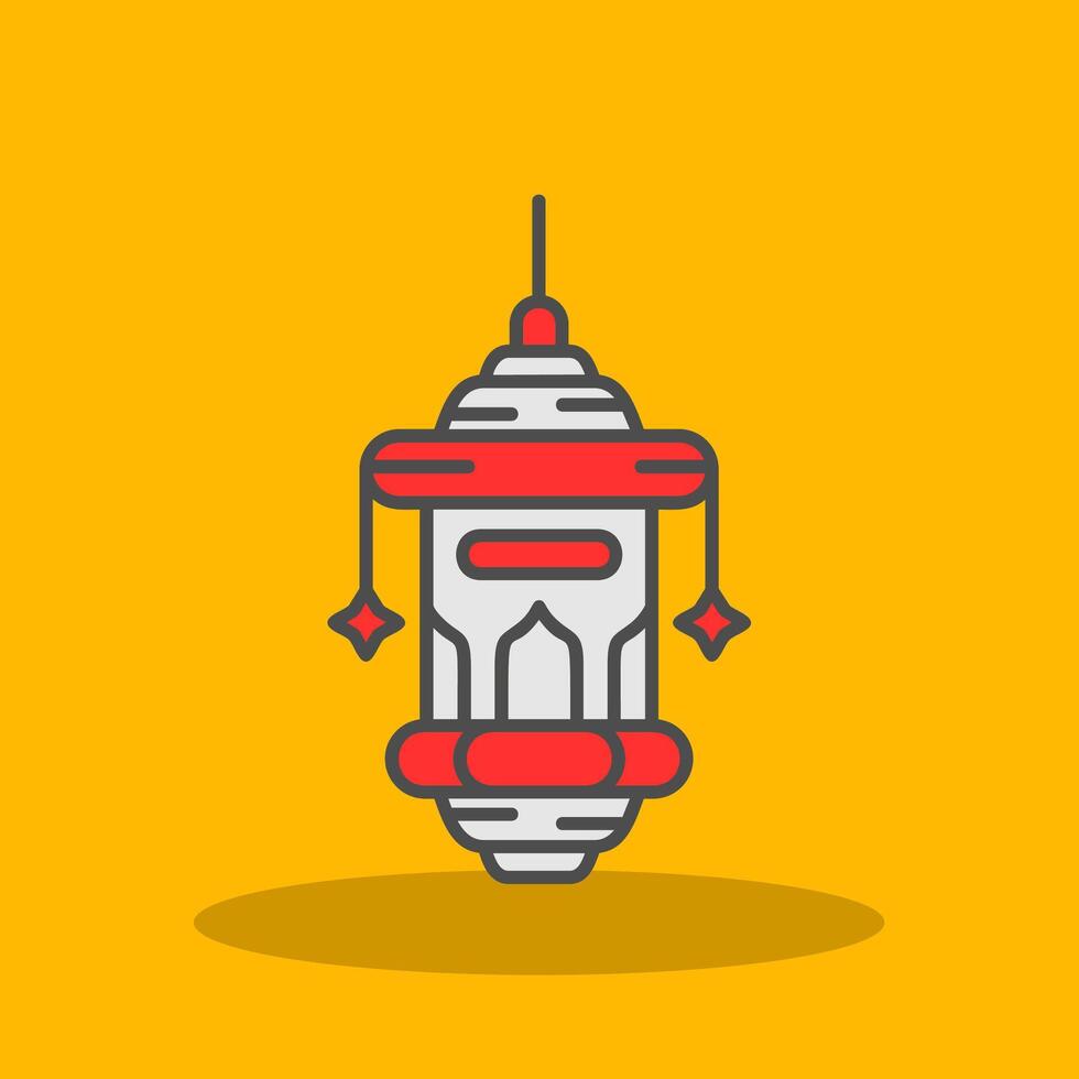Oil lamp Filled Shadow Icon vector