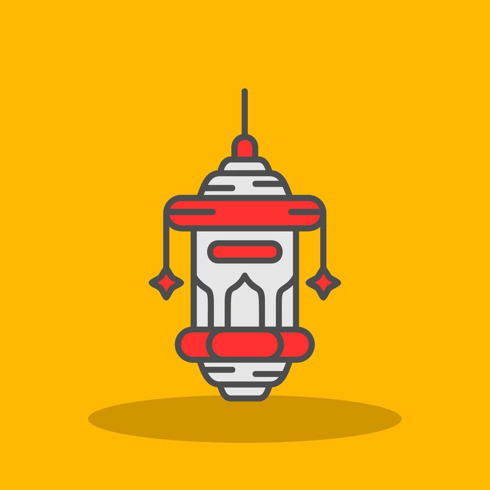 Oil lamp Filled Shadow Icon vector