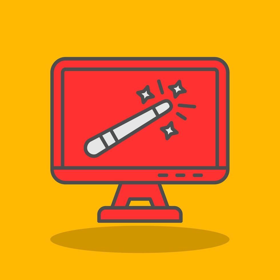 Magic wand Filled Shadow Icon vector